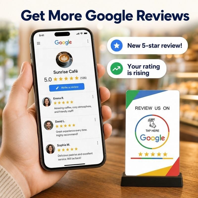 Get More Google Reviews Stand with Live Customer Rating